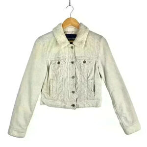 American Eagle  Corduroy Jacket Size M (fits S) Sherpa Collar Cuffs Southwestern